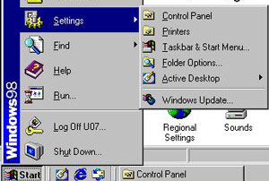 Windows 98 Pinters Location