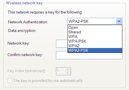 Network Key WPA2