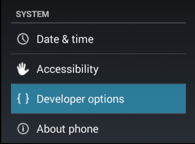 android developer options